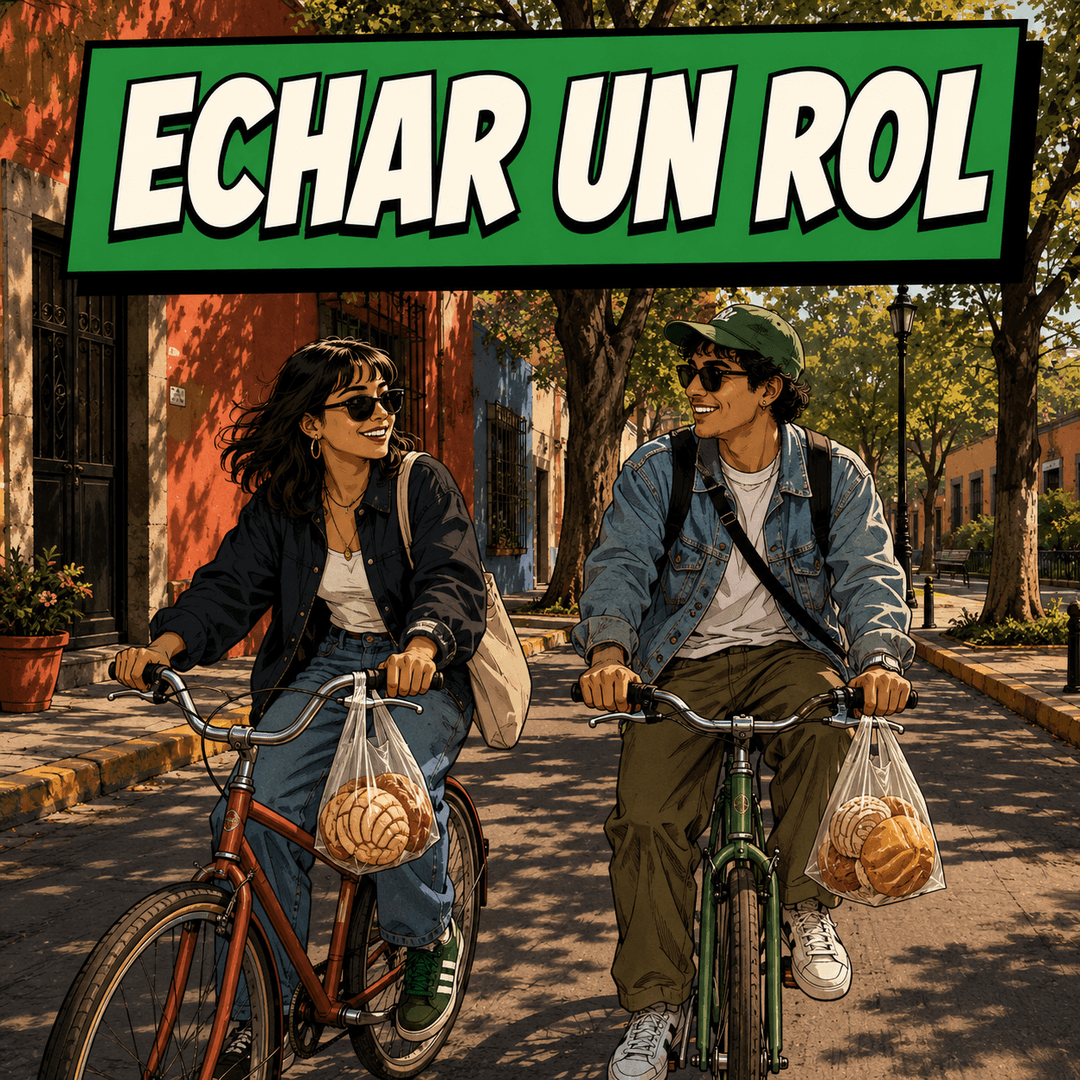echar un rol — Mexican Spanish for To take a stroll. To go for a drive. To hang out with no plan.